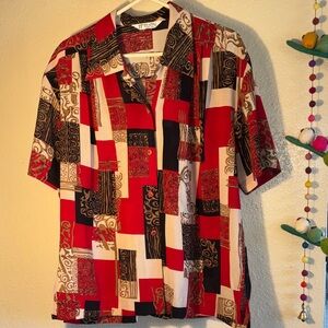 EUC VINTAGE TT TUNG TAI this striking vintage piece is an abstract patchwork